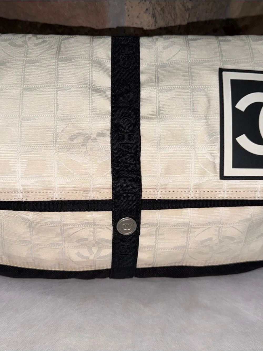 COA include CHANEL Cream and Black Messenger Bag with CC Patch